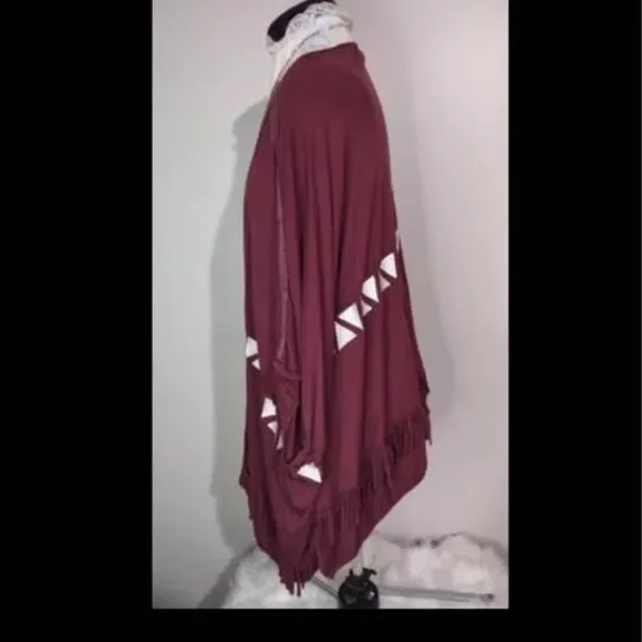 L/XL POL Short Sleeve Cardigan Blouse frill pit-pit=40” length=25” C3394 - Picture 3 of 6